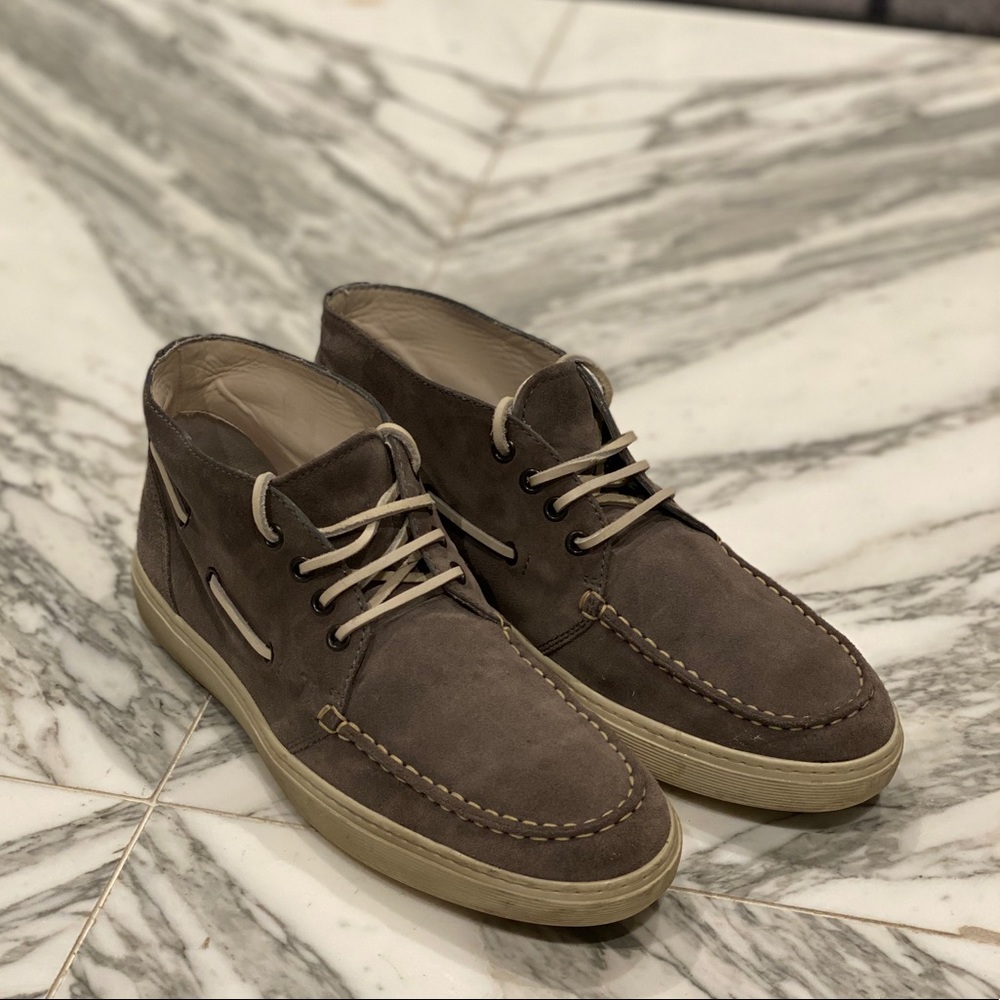 Tod’s Grey Suede Loafer Boot